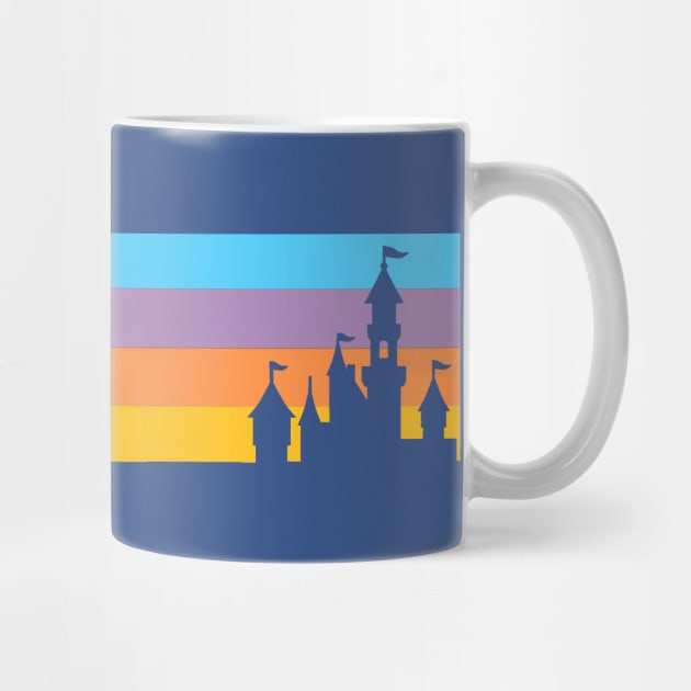 Retro Cinderella Castle Pastel Stripes by ThisIsFloriduhMan